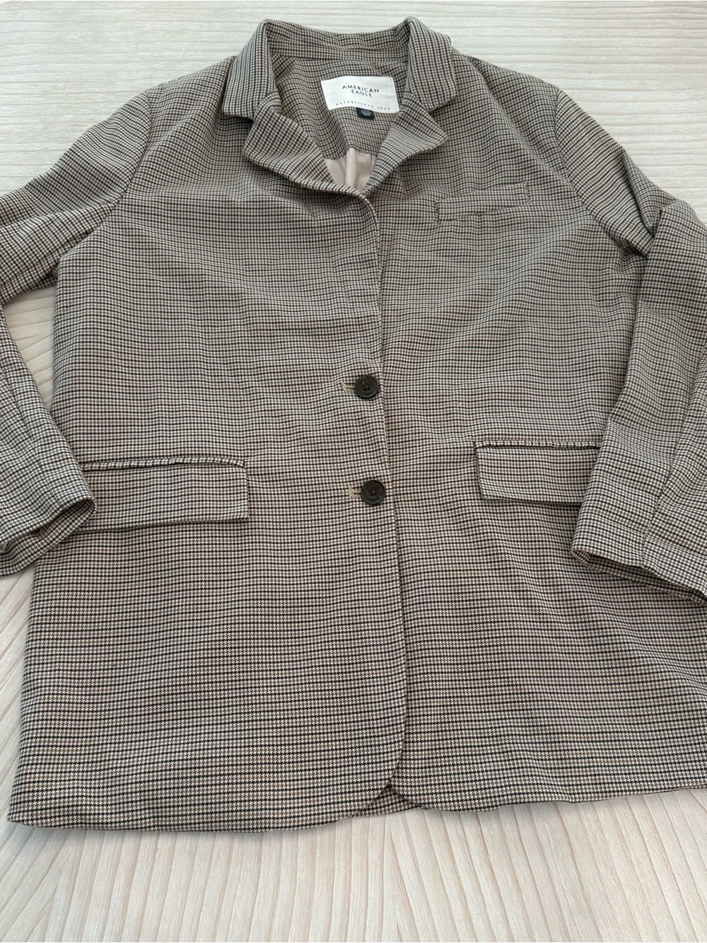 American Eagle Outfitters Black & White Houndstooth Blazer